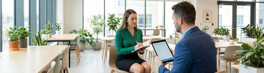 Job seeker completing career interview