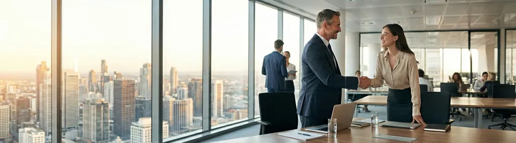 Professional discussing career achievements