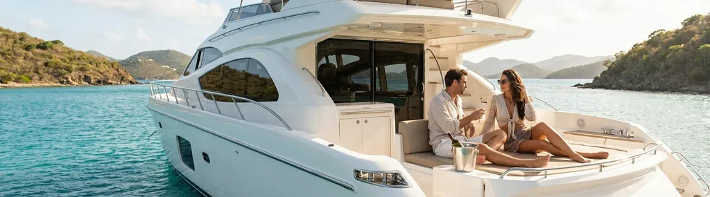 Guests relaxing on yacht deck in sunshine